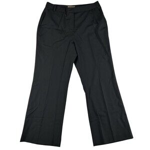 I.e. Dress Pants Womens 14 Black Wool Blend Twill Flat Front Work Office